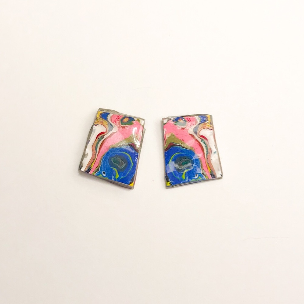 Paint Swirl Stud Earrings